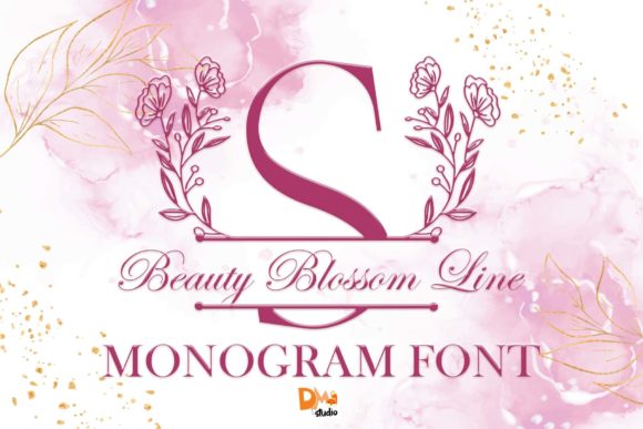 Beauty Blossom Line Monogram: A Delicate Decorative Font