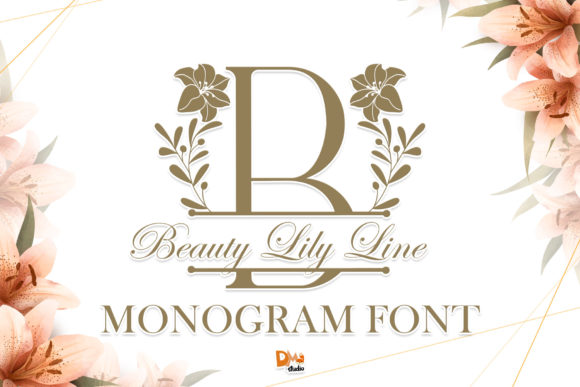 Beauty Lily Line Monogram: A Decorative Font for Refined Web Design