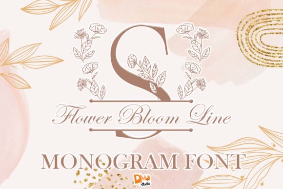 Flower Bloom Line Monogram: A Decorative Font for Campaign Design