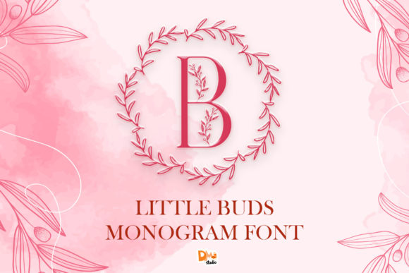 Little Buds Monogram Wreath: A Decorative Font for Small Business Branding