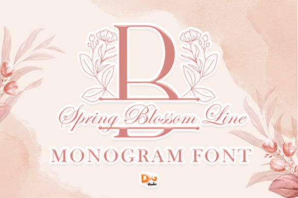 Using Spring Blossom Line Monogram in Editorial Design
